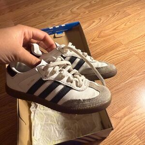 Adidas Kids Samba White and Black Sneakers